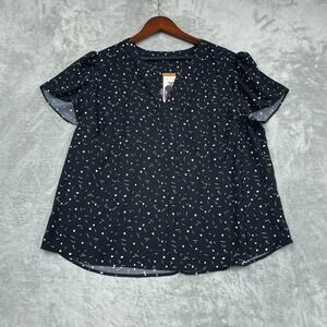 Hilary Radley Women's XXL Blouse Black e0145